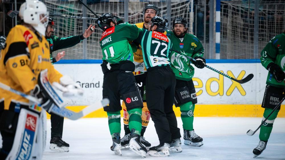 Das Duell zwischen dem HCP und Olimpija wird mit viel Härte zelebriert. © D. Jancic