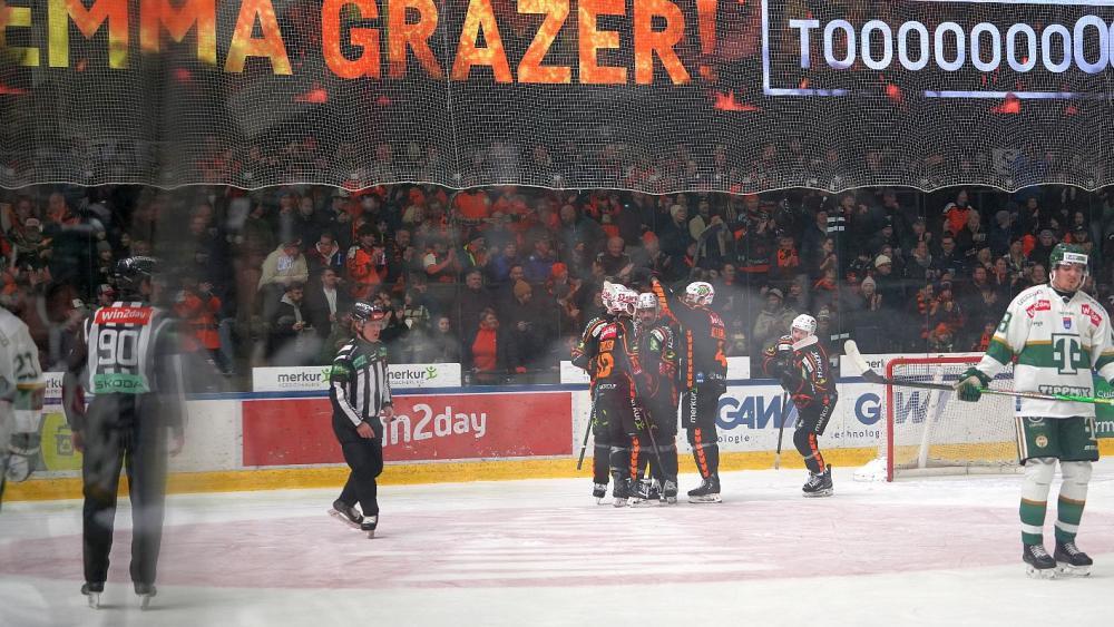 Die Grazer wollen auch im Finale gegen den HC Pustertal jubeln.