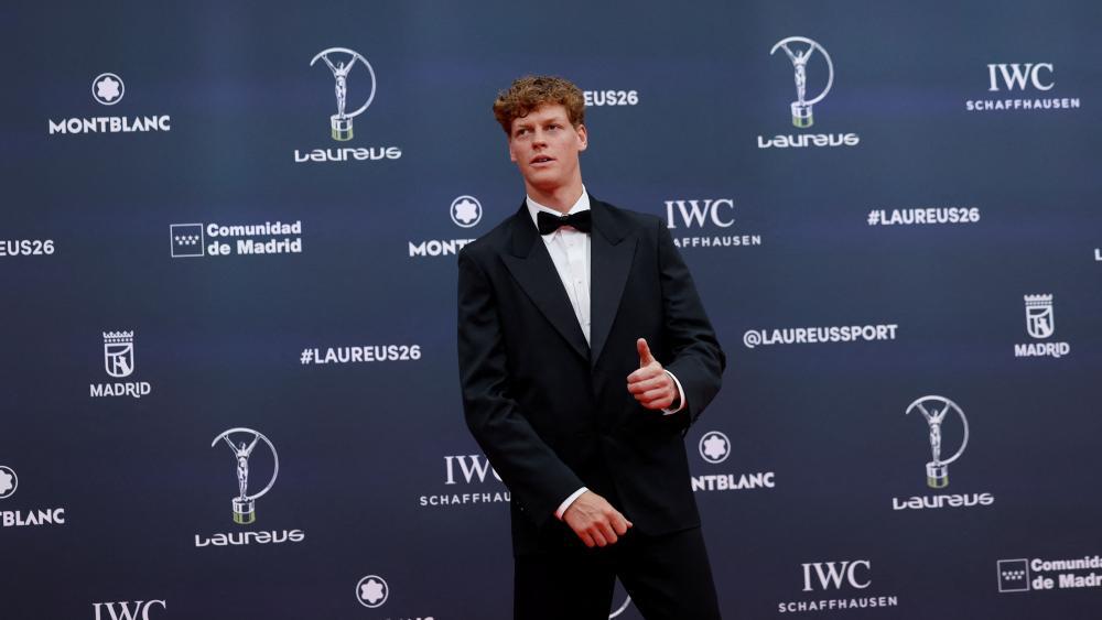 Jannik Sinner bei den Laureus Sport Awards in Madrid. © APA/afp / OSCAR DEL POZO