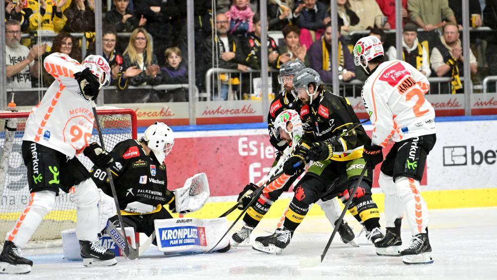 Können die Wölfe (in Schwarz-Geld) die Serie noch drehen? © HC Pustertal / I. Foppa