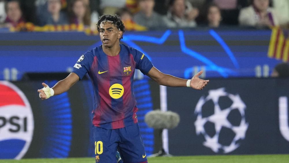 Lamine Yamal steht mit Barcelona vor dem Aus. © ANSA / Enric Fontcuberta