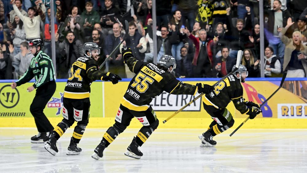 Rok Ticar (rechts) schoss den HC Pustertal ins Finale. © Iwan Foppa / HCP