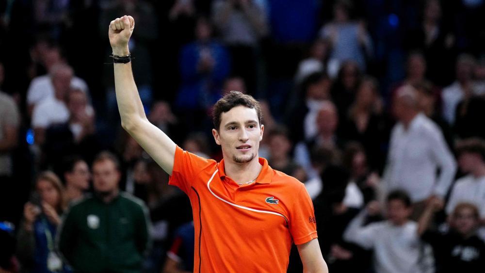Ugo Humbert trifft beim Monte Carlo Masters auf Jannik Sinner. © APA/afp / DIMITAR DILKOFF
