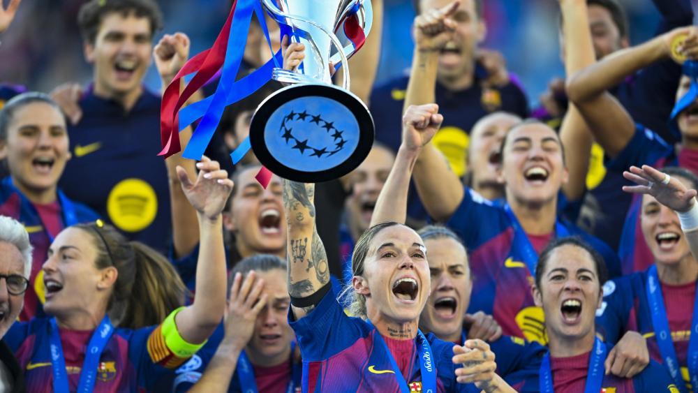 Barca jubelte ausgelassen über den Titelgewinn. © ANSA / Annika Byrde