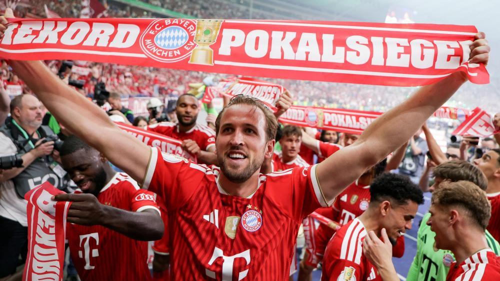Harry Kane feierte ausgelassen. © ANSA / CHRISTOPHER NEUNDORF
