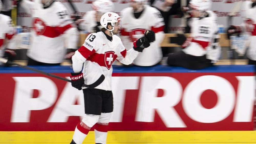 Nico Hischier traf für die Schweiz. © ANSA / ANDREAS BECKER
