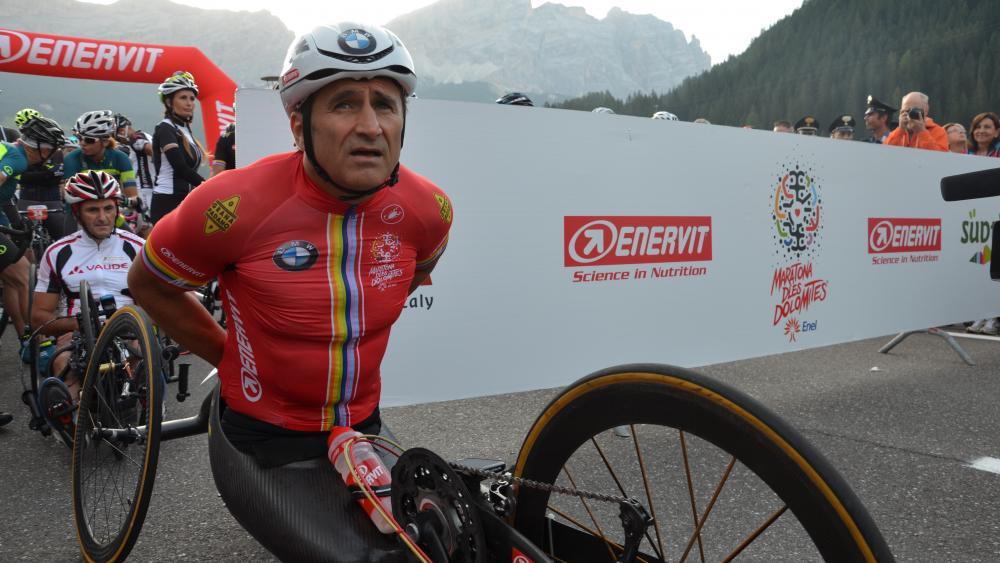 Alex Zanardi bei der Maratona dles Dolomites im Jahr 2015. © am