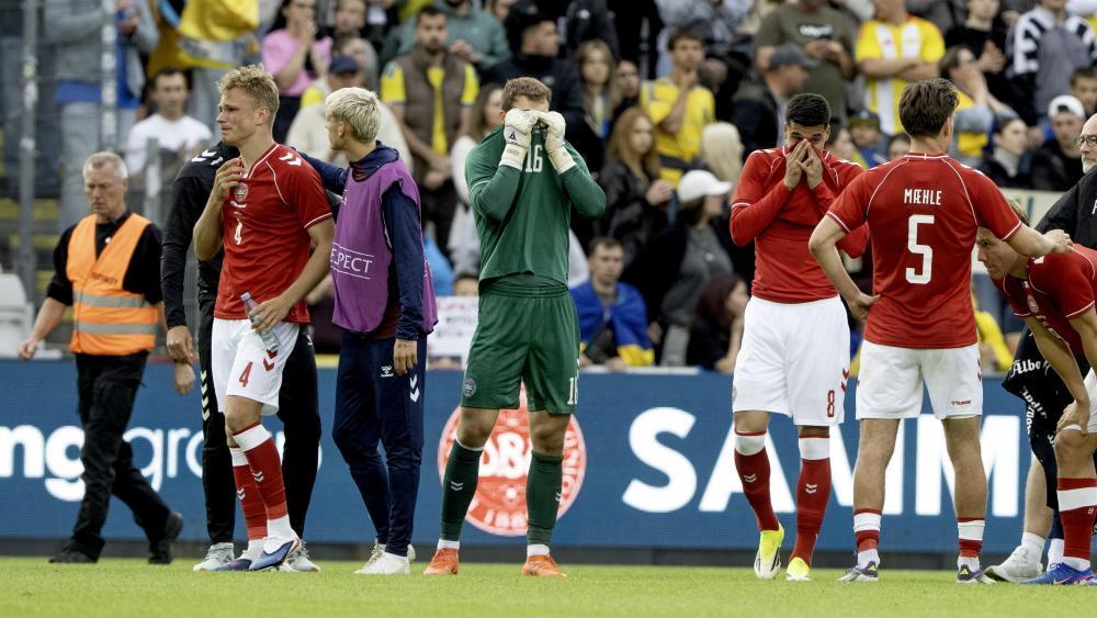 Den dänischen Spielern stand der Schrecken ins Gesicht geschrieben. © ANSA / Bo Amstrup