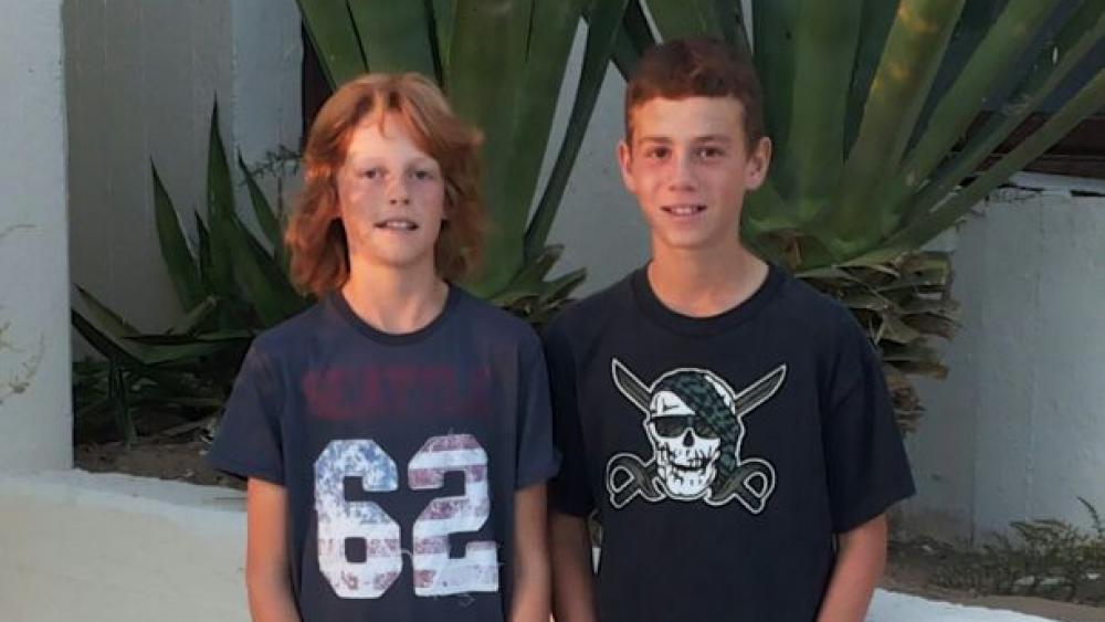 9. September 2013: Jannik Sinner (links) und Moritz Trocker aus Völs qualifizieren sich auf Sizilien für das Weltfinale der Nike-Junior-Tour.