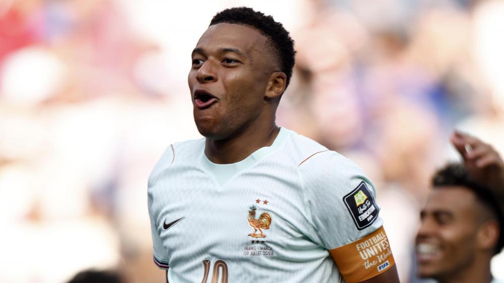 Frankreich-Star Kylian Mbappe fordert Spanien im Halbfinale der Fußball-WM. © ANSA / WILL OLIVER