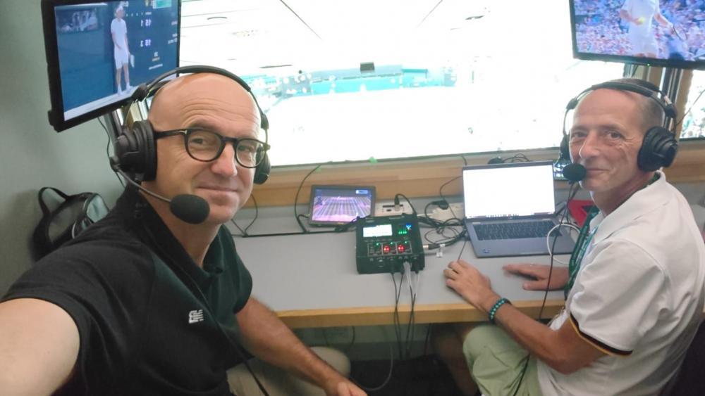 Ivan Ljubicic (links) und Pietro Nicolodi kommentieren das Viertelfinale zwischen Alexander Zverev und Taylor Fritz in Wimbledon.