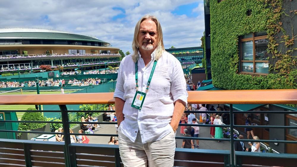 Veso Matijas auf der Medienterrasse in Wimbledon.