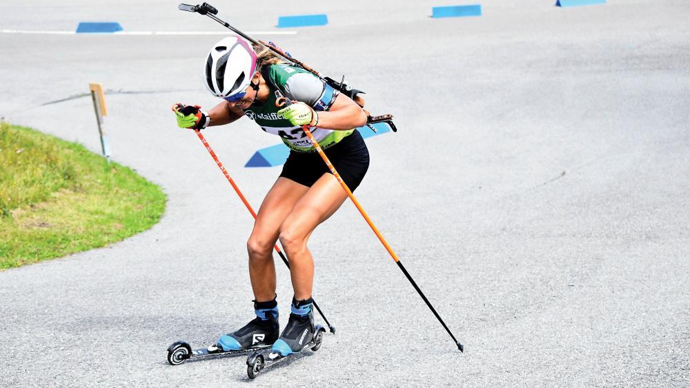 Italiens beste Biathleten messen sich auf Asphalt. © Josef Plaickner