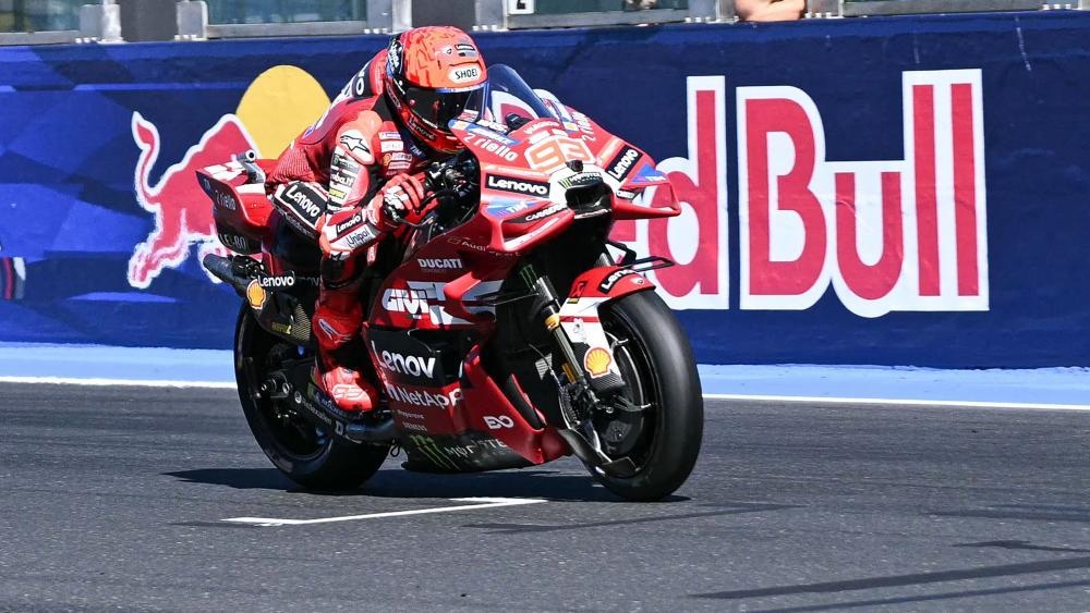 Marc Marquez zeigte in Misano auf. © APA/afp / ANDREAS SOLARO