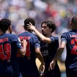 Die PSG-Spieler jubelten gleich dreifach. © APA / STU FORSTER