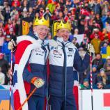 Johannes Thingnes Bø et Tarjei Bø lors de leurs adieux à Oslo. © ANSA / TERJE PEDERSEN