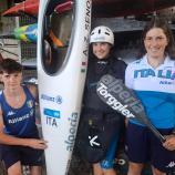 Le SC Meran avec Lars Senoner, Annika Senoner et Sara Furlan (de gauche à droite) est prêt.