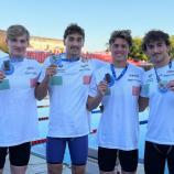 Die Gold-Staffel der „Azzurri“: V. l. Francesco Ceolin, Daniele Del Signore, Luca Scampicchio (SSV Bozen) und Daniel D'Agostino.