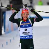 Laura Dahlmeier holte in Antholz drei ihrer insgesamt 20 Weltcupsiege. © APA/afp / ALBERTO PIZZOLI