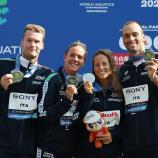 Marcello Guidi, Ginevra Taddeucci, Barbara Pozzebon and Gregorio Paltrinieri won World Championship silver. © ANSA / FAZRY ISMAIL