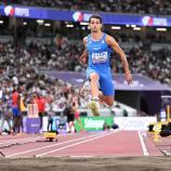 Andrea Dallavalle won a medal in the triple jump. © APA/afp / KIRILL KUDRYAVTSEV