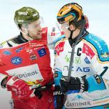 Cristiano DiGiacinto (l.) und Brian Lebler  (r.) scheuen wie gewohnt keinen Körperkontakt.