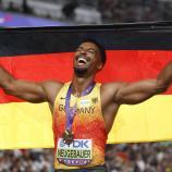 Leo Neugebauer strahlt bis über beide Ohren. © ANSA / FRANCK ROBICHON