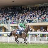 What a spectacle: More than 10.000 spectators cheered Speed ​​Emile on his victory in the 85th Merano Grand Prix in 2024. The French horse will be back in action on Sunday with jockey Baptiste Le Clerc. © FOTO PRESS ARIGOSSI