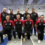 Kurtatsch beim Europapokal in Kroatien. Vorne v.l.: Roberto Endrizzi, Clemens Sanoll, Ivan Mayr, Andreas Dalvai. Hinten v.l.: Meinrad Thurner, Tobias Gruber, Norbert Schgraffer, Mandred Amegg, Aaron Peer Pratzer.