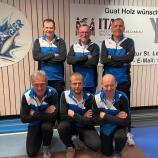 Passeiers Kegelherren verloren knapp. Hinten von links Walter Raich, Stefan March, Oswald Kofler; vorne von links Hubert Schwarz, Markus Prünster und Hugo Ennemoser.