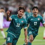 Mohanad Ali vom Irak jubelt über den Führungstreffer. © ANSA / CEERWAN AZIZ