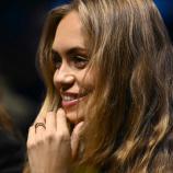 Sinner's girlfriend, Laila Hasanovic, watched the match from the stands. © APA/afp / MARCO BERTORELLO