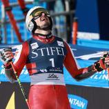Stefan Brennsteiner jubelte über seinen ersten Sieg. © APA / SEAN M. HAFFEY