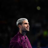 Superstar Carlos Alcaraz provided an amusing stunt. © AFP / PHILIP FONG