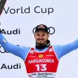 Dominik Paris strahlt nach Platz drei. © APA/afp / STEFANO RELLANDINI