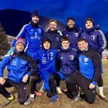 Luca Tenderini, Theo Pamer, Mike Seaton, Armand Srmcka (hinten), Andreas Klotzner, Marco Blanzan, Alexander Gander und Christian Platzer leiteten das erste FCO-Fördertraining.