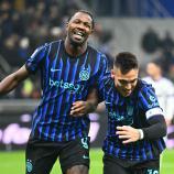 Marcus Thuram und Lautaro Martínez  beim Jubeln. © APA/afp / STEFANO RELLANDINI