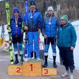 Max Clara (mitte) gewann den Marlene Cup in Schnals. © FISI Südtirol