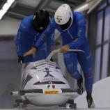 Patrick Baumgartner (vorne) und Robert Mircea landeten auf dem achten Rang. © ANSA / TOMS KALNINS