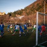 Prächtige Kulisse: Der FC Obermais spielte zu Hause auf der Lahn immer vor vollen Tribünen. © P. Schwienbacher (3)