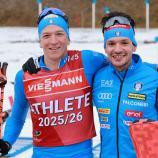 Wiedersehen im Weltcup: Christoph Pircher  (l.) und Tommaso Giacomel kennen sich von früher. © Pierre TEYSSOT