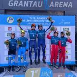 Das Podest des Doppelsitzer-Rennens. © FIL