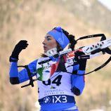 Dorothea Wierer befindet sich auf den letzten Metern ihrer Karriere. © APA/afp / TOBIAS SCHWARZ