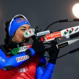 Dorothea Wierer greift mit der Mixed-Staffel an. © ANSA / MARTIN DIVISEK