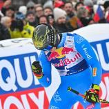 Ein wilder Hund: Giovanni Franzoni gewann die Abfahrt in Kitzbühel. © APA/afp / JOE KLAMAR