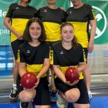 Jaufenburg verlor gegen Tirol Mutspitz. Hinten v.l. Sieglinde Prinoth, Bernadette Hainz, Berta Zöschg. Vorne v.l. Saskia Platter, Alina Platter.