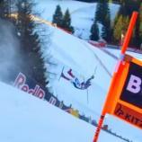 Ken Caillot bei seinem schweren Sturz.