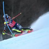 Mikaela Shiffrin entame la deuxième manche en position de poursuivante. © APA/afp / JURE MAKOVEC