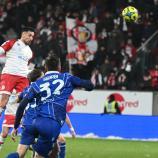 Mit einem wuchtigen Kopfball erzielte Emanuele Pecorino das 2:0 für den FCS.
