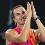 Steht erneut im Finale: Aryna Sabalenka. © APA/afp / MARTIN KEEP